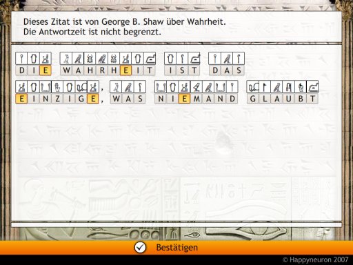 Screenshot:  Geheimschrift