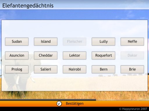 Screenshot:  Elefantengedächtnis