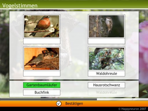 Screenshot:  Vogelstimmen