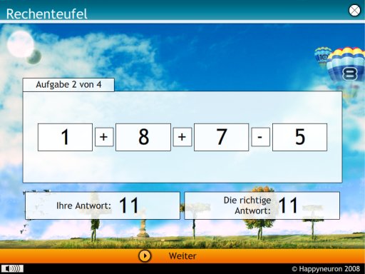 Screenshot:  Rechenteufel