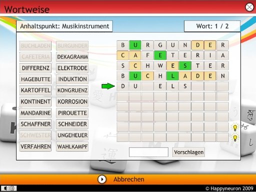 Screenshot:  Wortweise