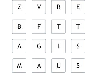 Finden Sie in diesem Buchstabensalt das versteckte Wort